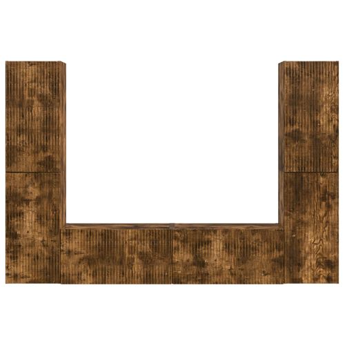 Комплект ТВ шкаф 6 pcs Димян дъб Инженерно дърво