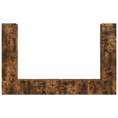 Комплект ТВ шкаф 8 pcs Димян дъб Инженерно дърво