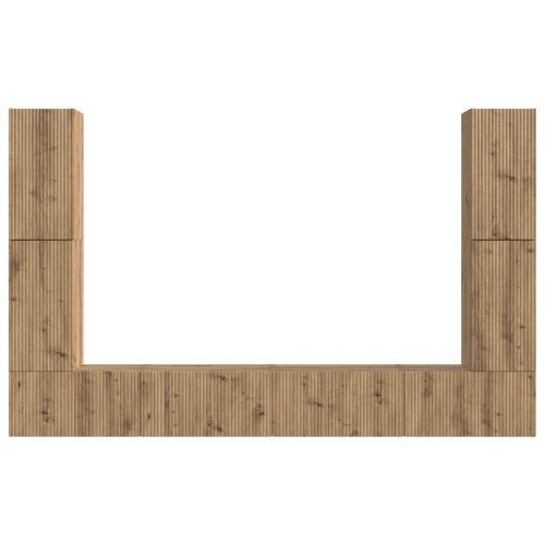 Комплект ТВ шкаф 8 pcs Дъб Инженерно дърво