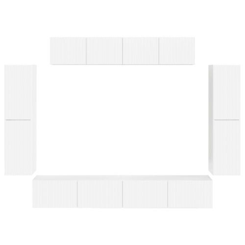 ТВ шкаф 8 pcs Лъскаво бяло