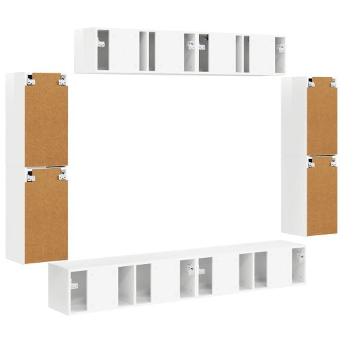 ТВ шкаф 8 pcs Лъскаво бяло