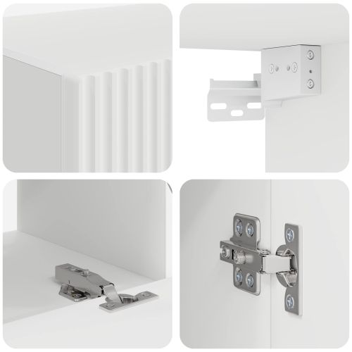 Комплект ТВ шкаф 4 pcs Бяло Инженерно дърво