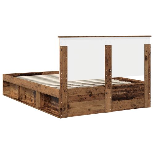 Рамка за легло Старо дърво 150 x 200 cm Солидно борово дърво