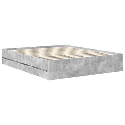 Рамка за легло Циментено сиво 160 x 200 cm Инженерна дървесина