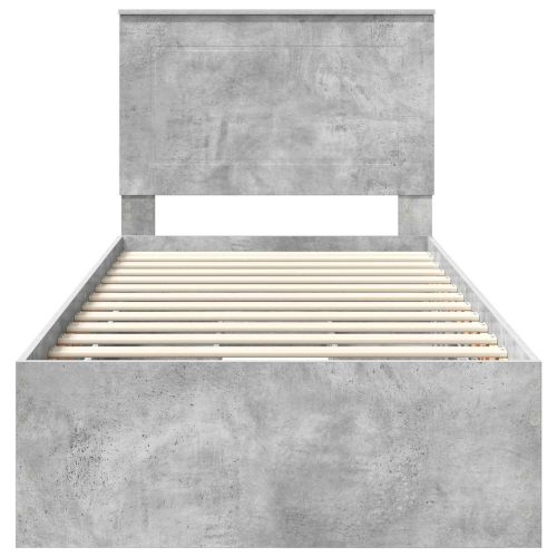 Рамка за легло Циментено сиво 90 x 200 cm Инженерна дървесина