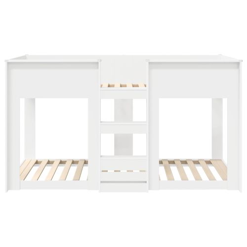 Двуетажно легло за деца Бяло 100 x 200 cm Инженерно дърво