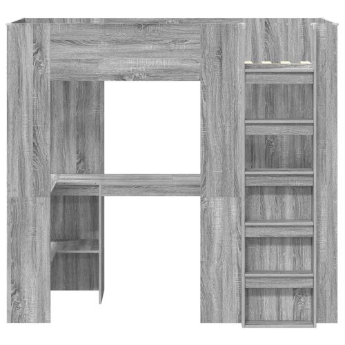 Рамка за двуетажно легло с бюро Сив Сонома 75 x 190 cm