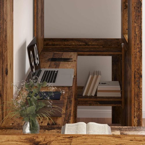 Рамка за двуетажно легло с бюро Старо дърво 75 x 190 cm