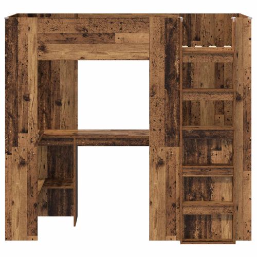 Рамка за двуетажно легло с бюро Старо дърво 75 x 190 cm