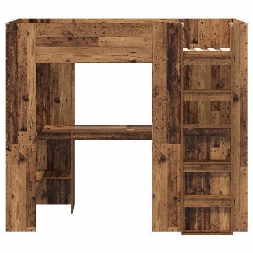 Рамка за двуетажно легло с бюро Старо дърво 80 x 200 cm