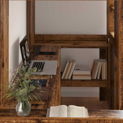 Рамка за двуетажно легло с бюро Старо дърво 90 x 200 cm