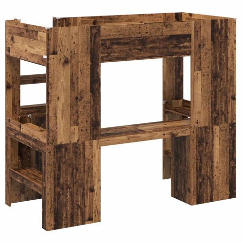 Рамка за двуетажно легло с бюро Старо дърво 90 x 200 cm