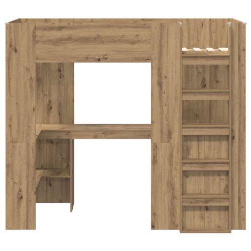 Рамка за двуетажно легло с бюро със съхранение Дъб 100 x 200 cm