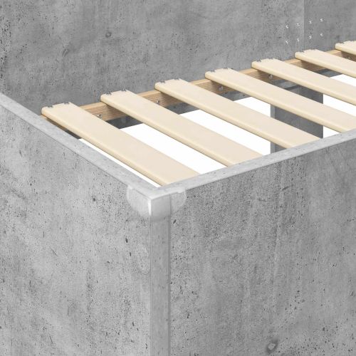 Двуетажно легло за деца Циментено сиво 100 x 200 cm