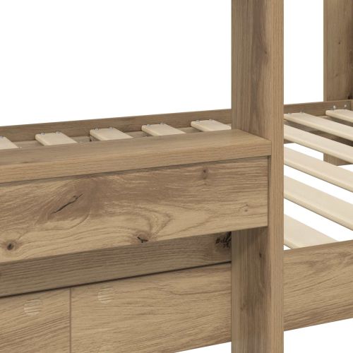 Двуетажно легло за деца Дъб 90 x 200 cm Инженерно дърво