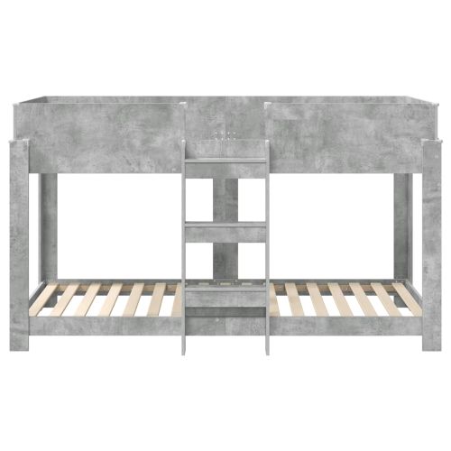 Двуетажно легло за деца Циментено сиво 90 x 190 cm