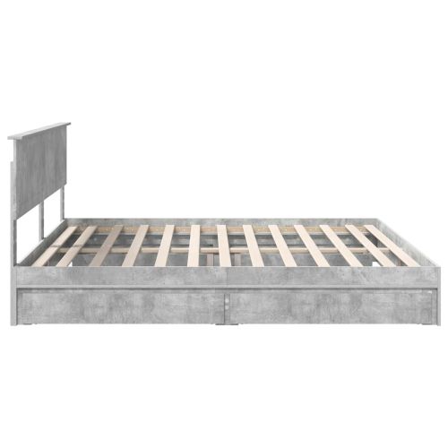 Легло с място за съхранение Циментено сиво 200 x 200 cm