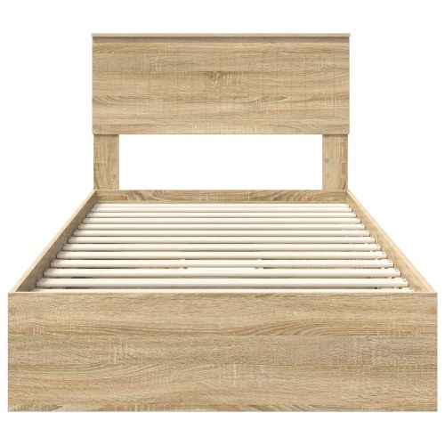 Легло с място за съхранение с таблото Сонома дъб 100 x 200 cm