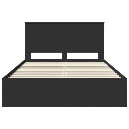 Рамка за легло с таблото Черно 140 x 190 cm Инженерна дървесина