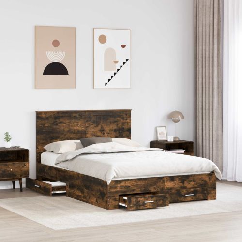 Рамка за легло с таблото Димян дъб 140 x 190 cm Инженерно дърво