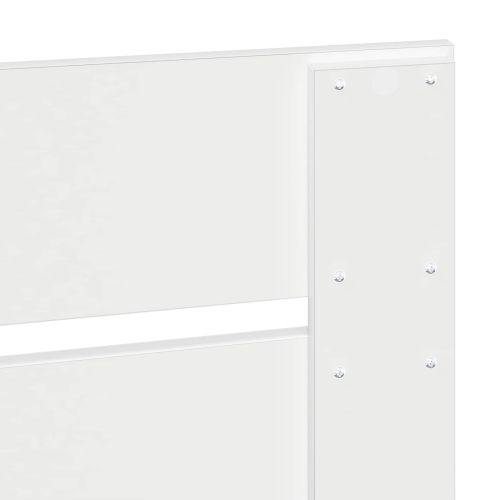 Легло с място за съхранение Бяло 180 x 200 cm Инженерно дърво