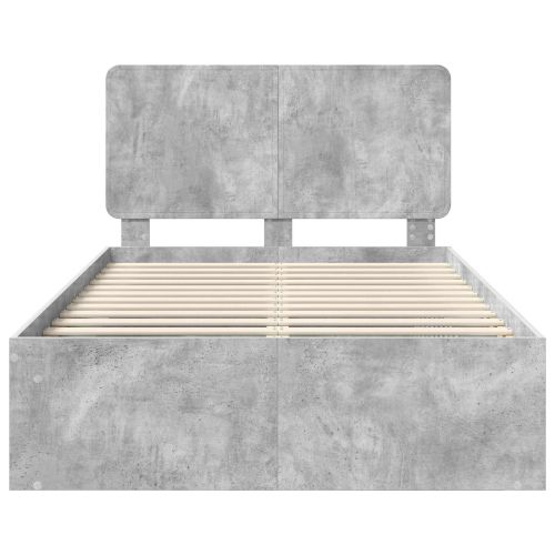 Рамка за легло Бетон 120 x 200 cm Солидно борово дърво