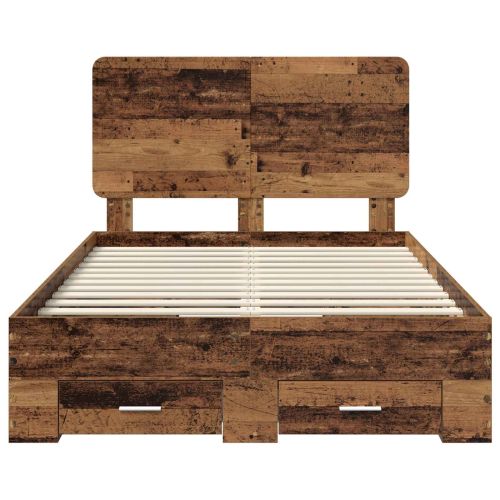 Рамка за легло Старо дърво 120 x 190 cm Инженерно дърво