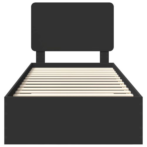 Рамка за легло с таблото Черно 100 x 200 cm Инженерно дърво