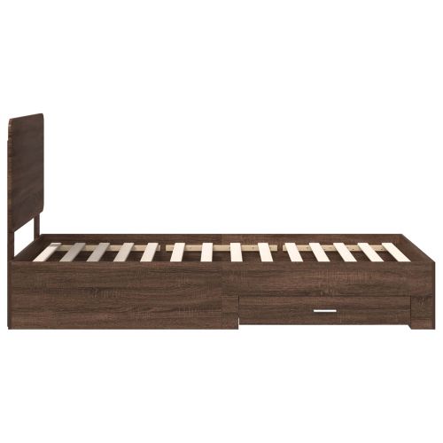 Рамка за легло с таблото Кафяв дъб 75 x 190 cm Инженерно дърво