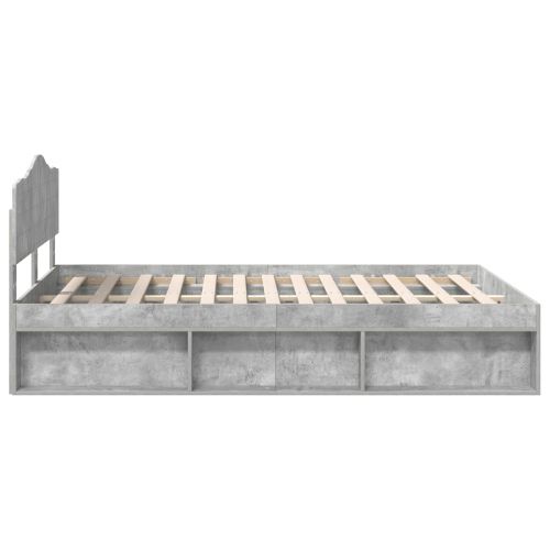 Рамка за легло Бетоново сиво 150 x 200 cm Солидно борово дърво