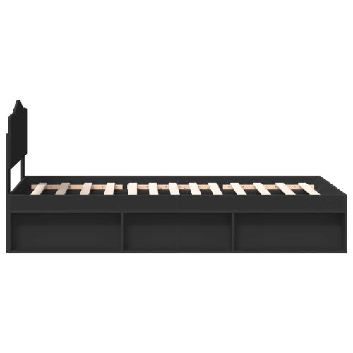 Рамка за легло Черно 100 x 200 cm Солидно борово дърво