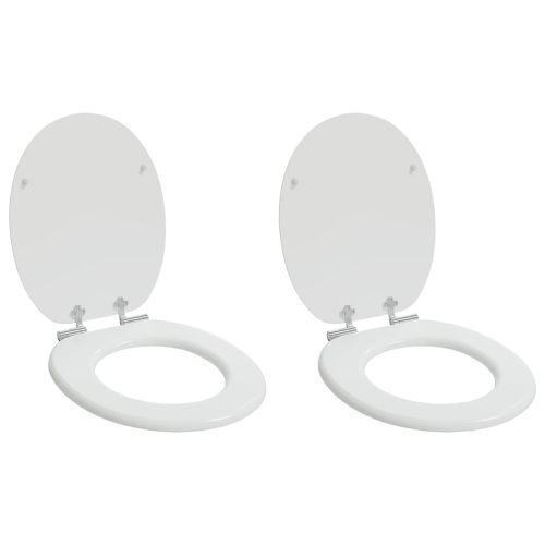 Мека затваряща се тоалетна седалка 2 pcs Бял 44 x 38 см ПДЧ