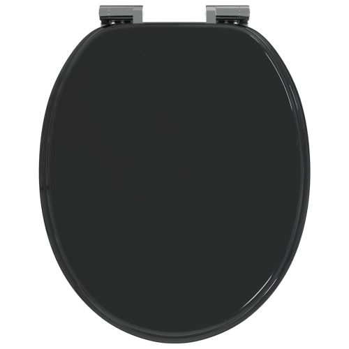 Мека затваряща се тоалетна седалка 2 pcs Черен 44 x 38 см ПДЧ