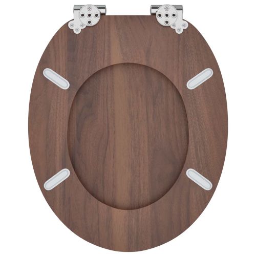 Мека затваряща се тоалетна седалка 2 pcs Кафяво 44 x 38 см ПДЧ