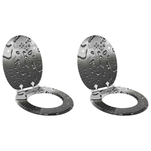 Мека затваряща се тоалетна седалка 2 pcs Сив 44 x 38 см ПДЧ