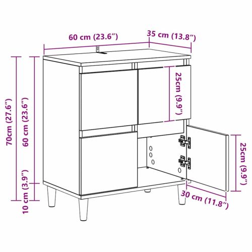 Скейдбордове 3 pcs Старо дърво 60 x 35 x 70 cm Инженерно дърво