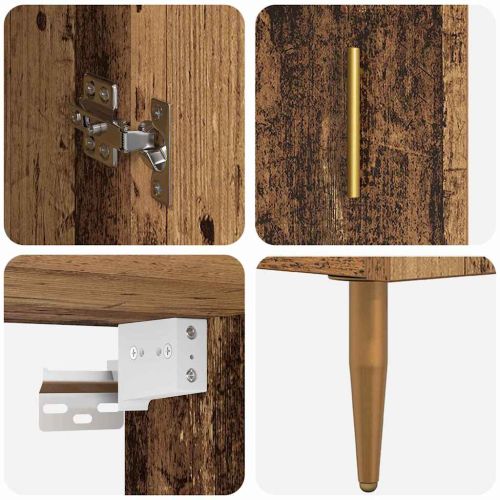 Висок шкаф Старо дърво 69,5 x 34 x 180 см Инженерно дърво