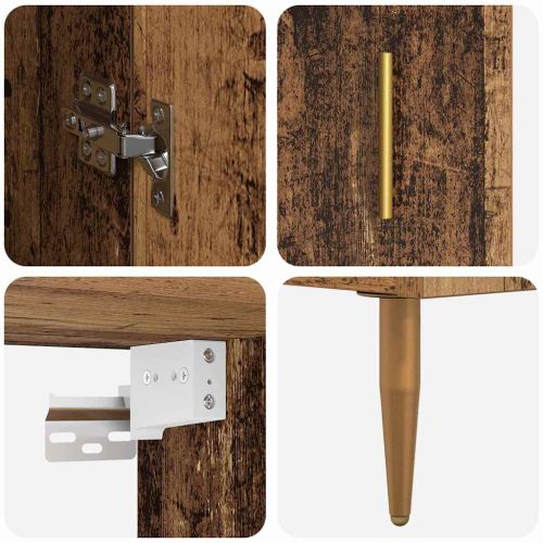 Висок шкаф Старо дърво 69,5 x 34 x 180 см Инженерно дърво