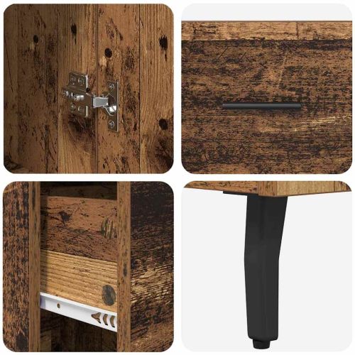 Висок шкаф Старо дърво 34,5 x 34 x 180 см Инженерно дърво