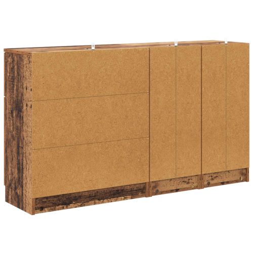 Служебен шкаф с чекмедже 3 pcs Старо дърво Инженерно дърво