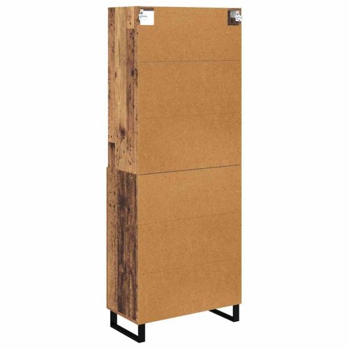 Висок шкаф с чекмедже 2 pcs Старо дърво Инженерно дърво