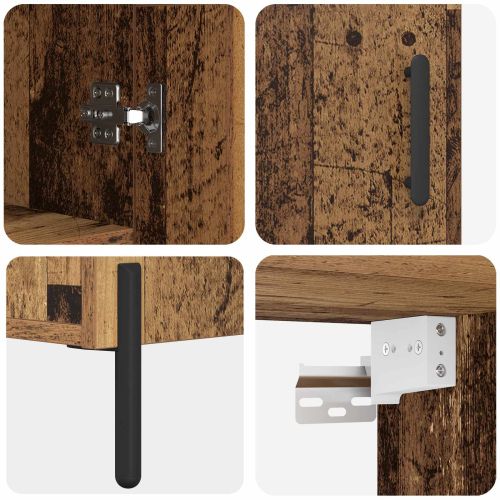 Висок шкаф Старо дърво 69,5 x 34 x 180 см Инженерно дърво