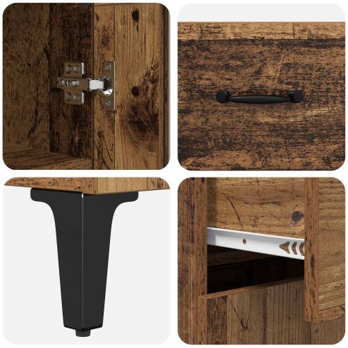 Висок шкаф Старо дърво 69,5 x 34 x 180 см Инженерно дърво