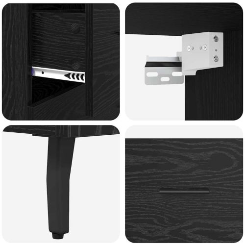 Висок шкаф с чекмедже Черния дъб 69,5 x 34 x 180 см