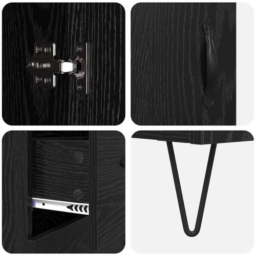 Висок шкаф Черния дъб 69,5 x 34 x 180 см Инженерно дърво