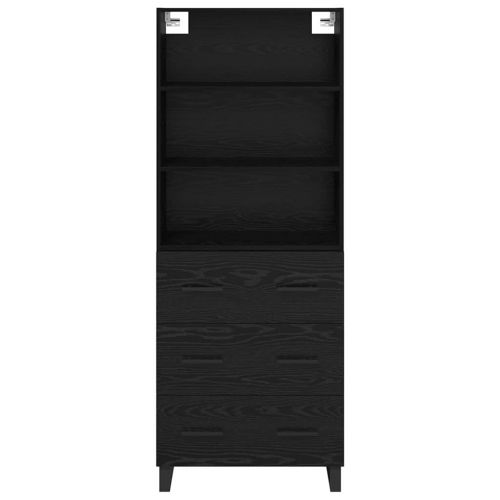 Висок шкаф с чекмедже 2 pcs Черния дъб Инженерно дърво