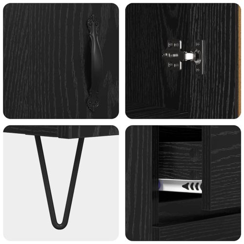 Висок шкаф Черния дъб 69,5 x 34 x 180 см Инженерно дърво