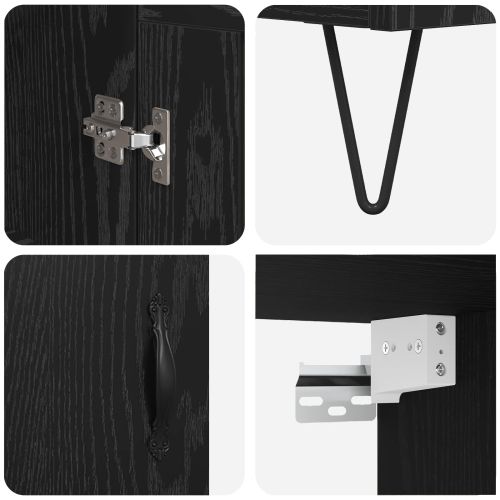 Висок шкаф Черния дъб 69,5 x 34 x 180 см Инженерно дърво