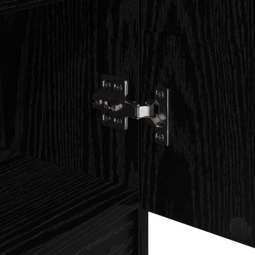 Служебен шкаф с чекмедже 3 pcs Черен дъб Инженерно дърво