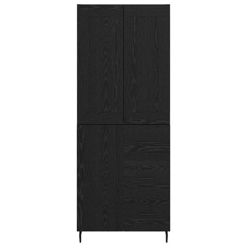 Висок шкаф с чекмедже 2 pcs Черния дъб Инженерно дърво